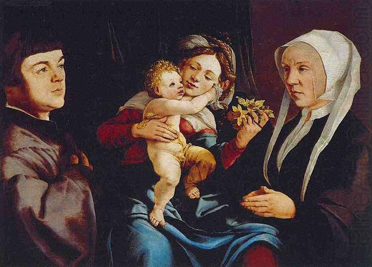 Madonna of the Daffodils with the Child and Donors, Jan van Scorel